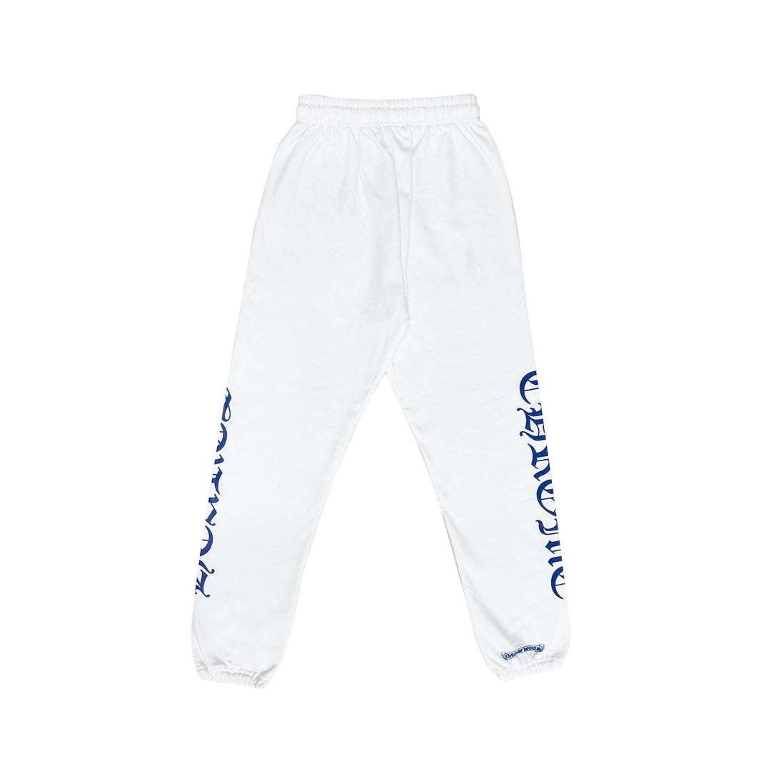 Chrome Hearts White Horseshoe Blue Script Sweatpants