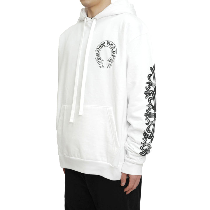 Chrome Hearts White Classic Horseshoe Logo Hoodie