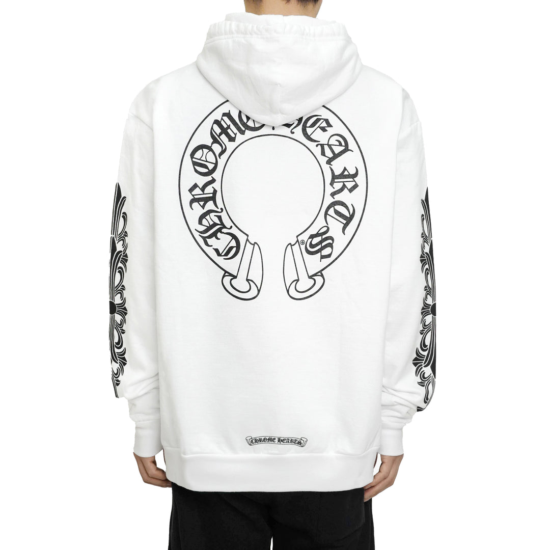 Chrome Hearts White Classic Horseshoe Logo Hoodie