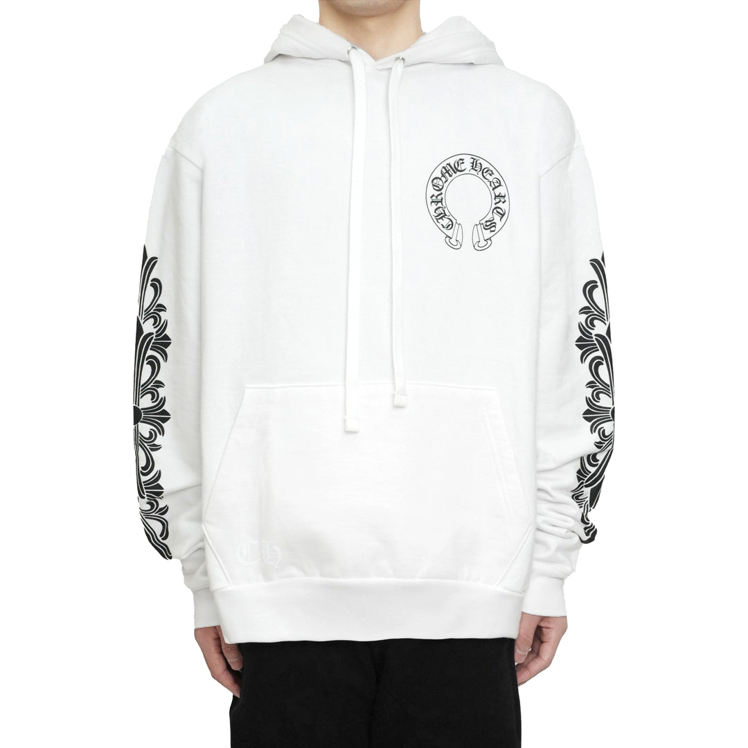 Chrome Hearts White Classic Horseshoe Logo Hoodie