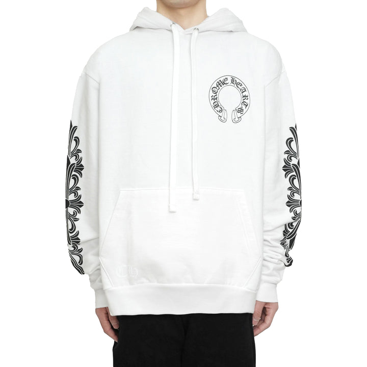 Chrome Hearts White Classic Horseshoe Logo Hoodie