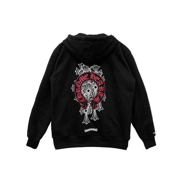 CHROME HEARTS (クロムハーツ) レッドホースシューロゴ ジップアップパーカー