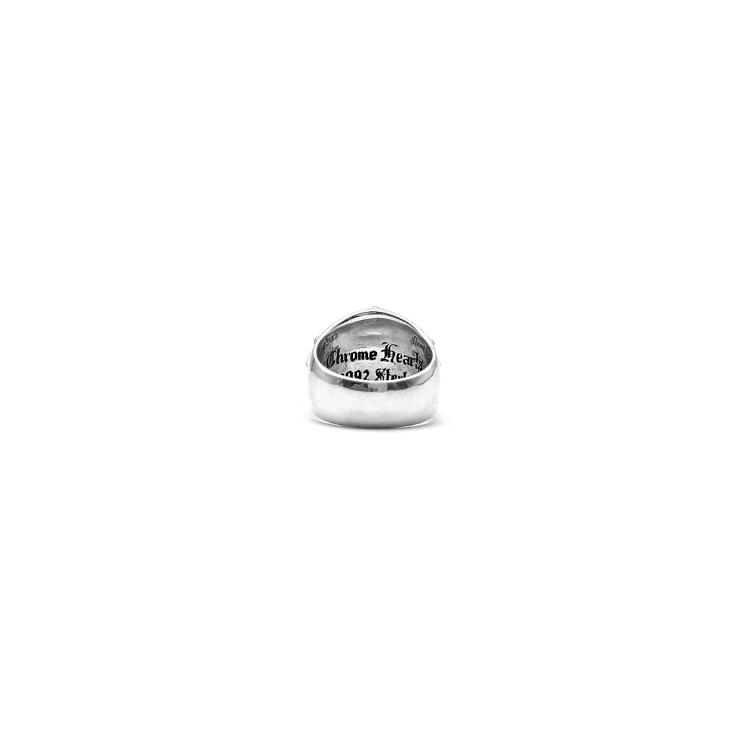 Chrome Hearts Silver Black Diamond Keeper Ring