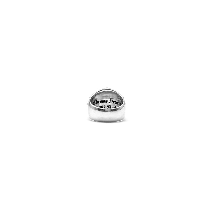 Chrome Hearts Silver Black Diamond Keeper Ring