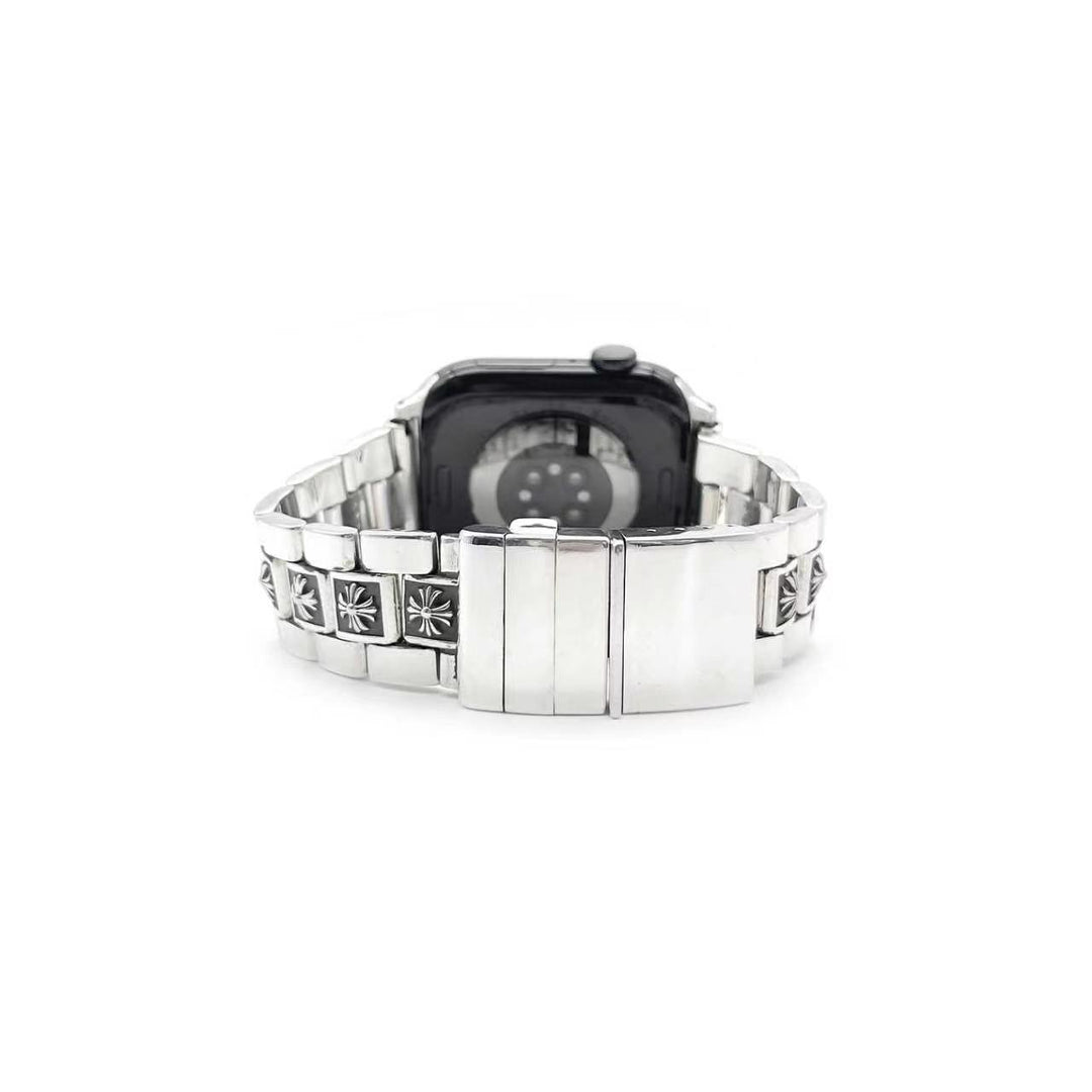 Chrome Hearts Silver Tiny Plus Cross iWatch Strap