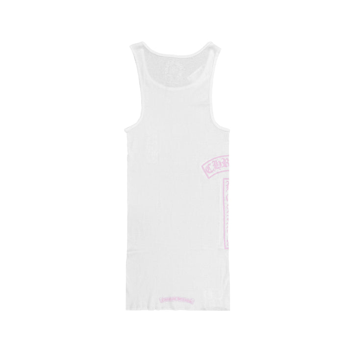 Chrome Hearts White T-Bar Script Logo Tank Top