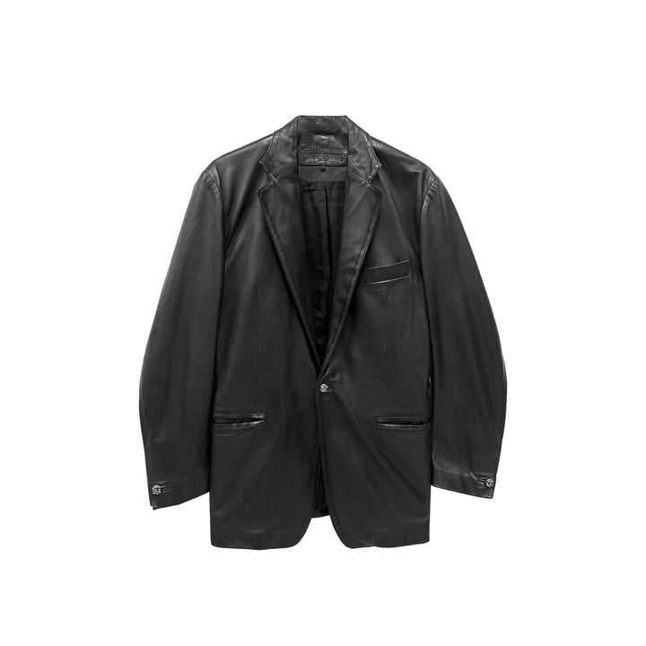 Chrome Hearts Single Silver Button Black Blazer Jacket