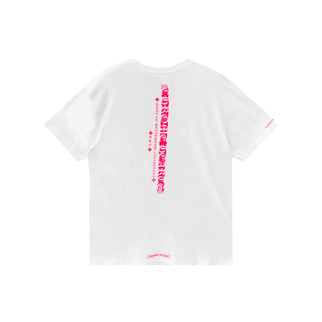 Chrome Hearts Pink Vertical Short Sleeve Tee