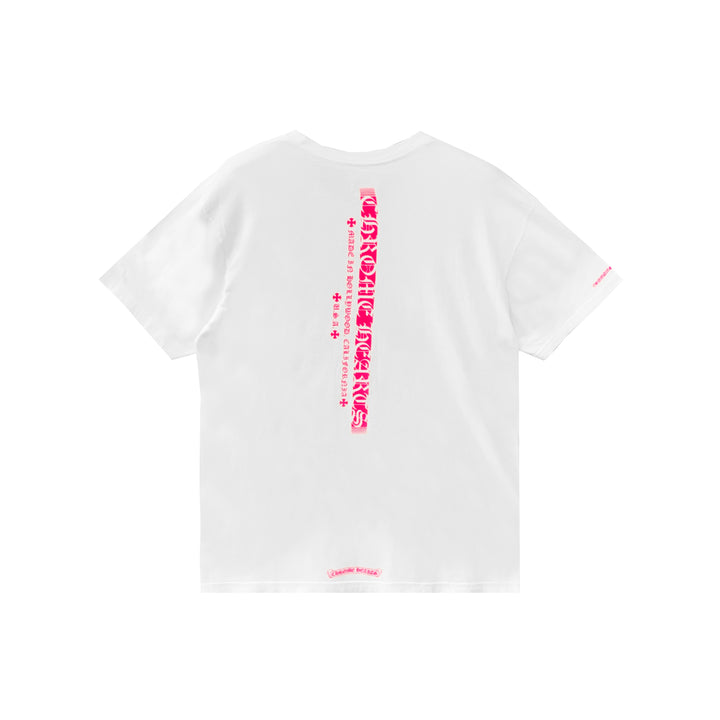 Chrome Hearts Pink Vertical Short Sleeve Tee