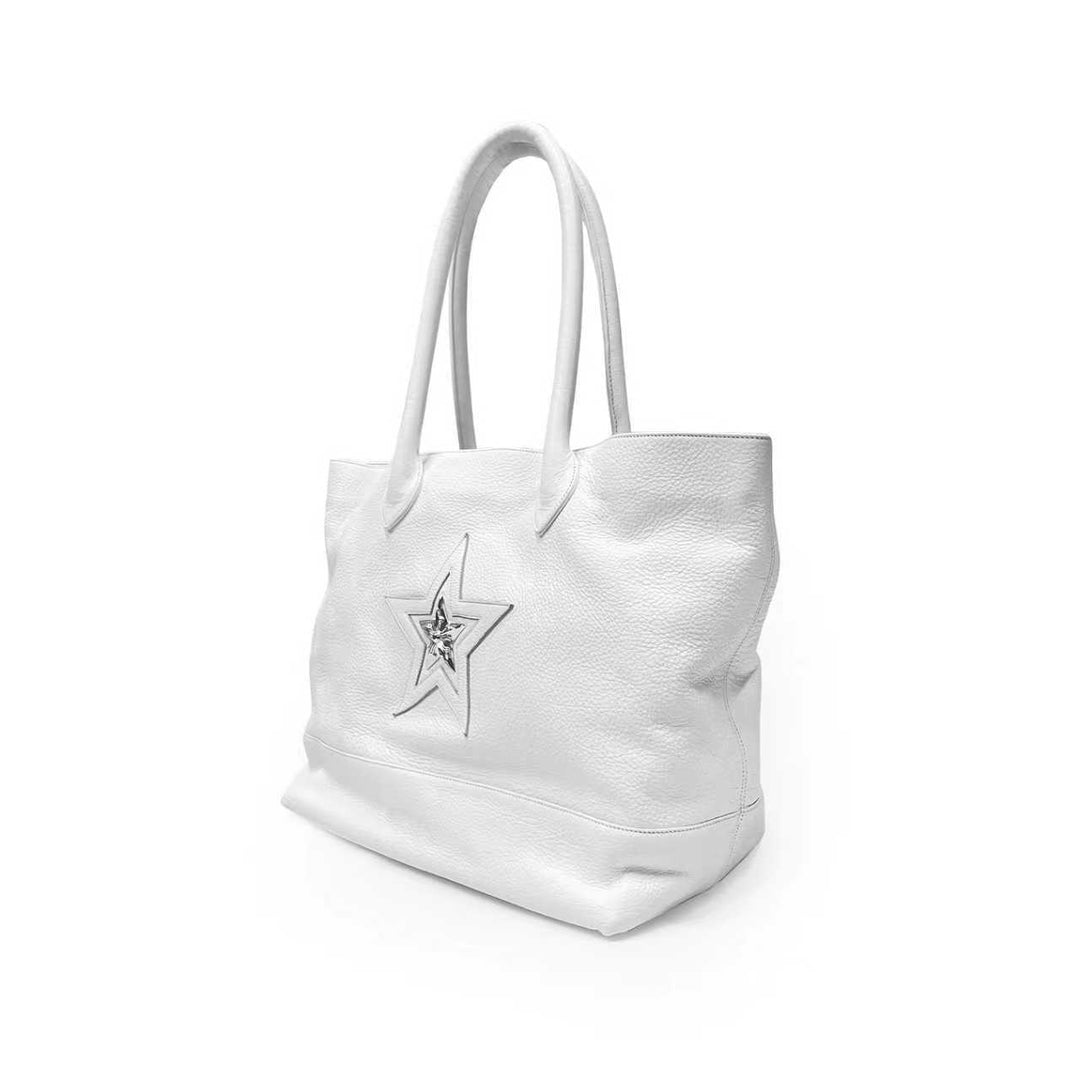 Chrome Hearts Silver Star Patch White Tote Bag