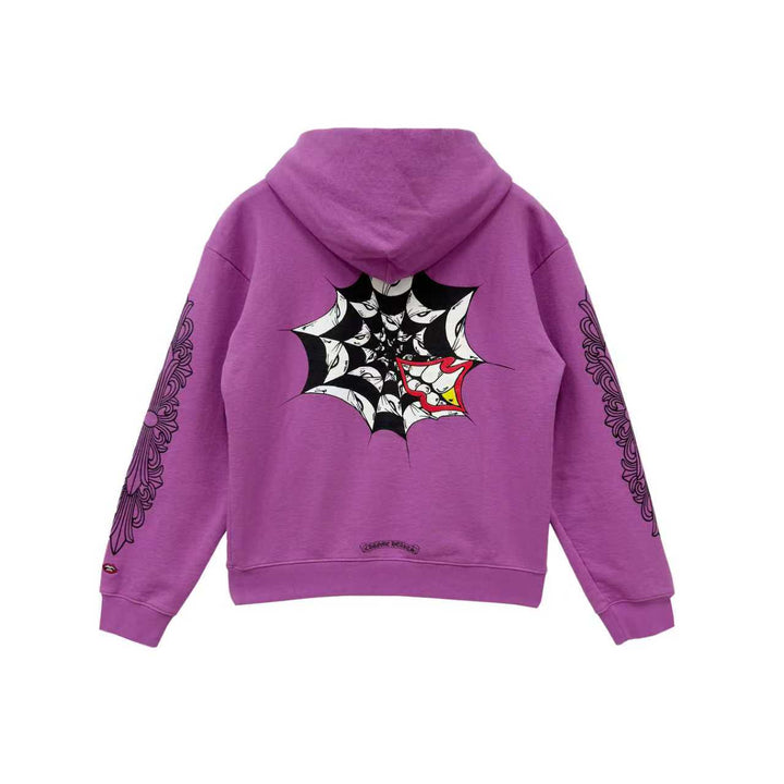 Chrome Hearts Matty Boy Spider Web Purple Hoodie