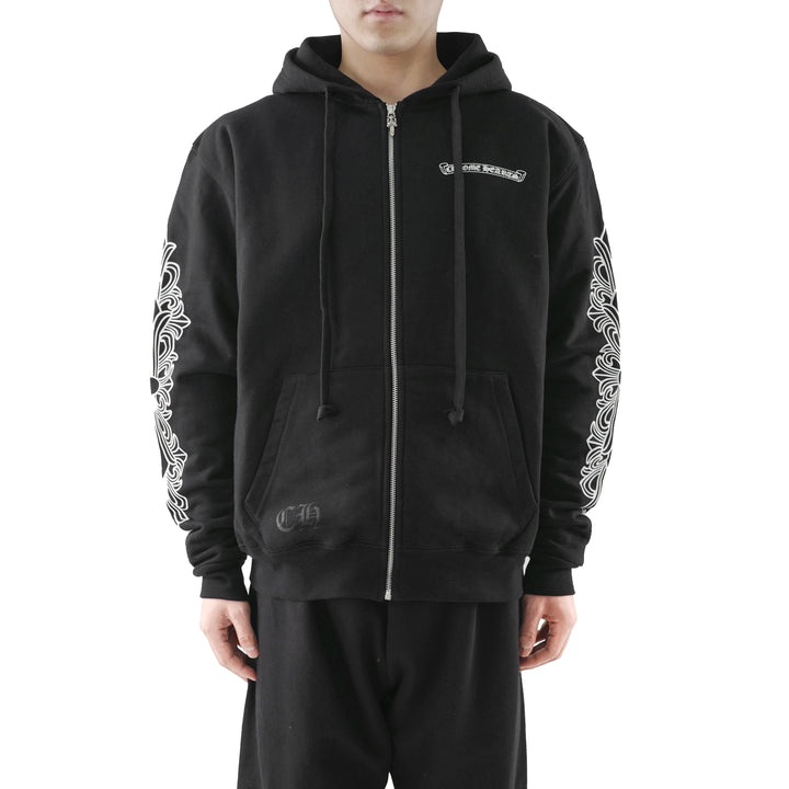 Chrome Hearts Aspen Exclusive Floral Sleeve Zip Up Hoodie