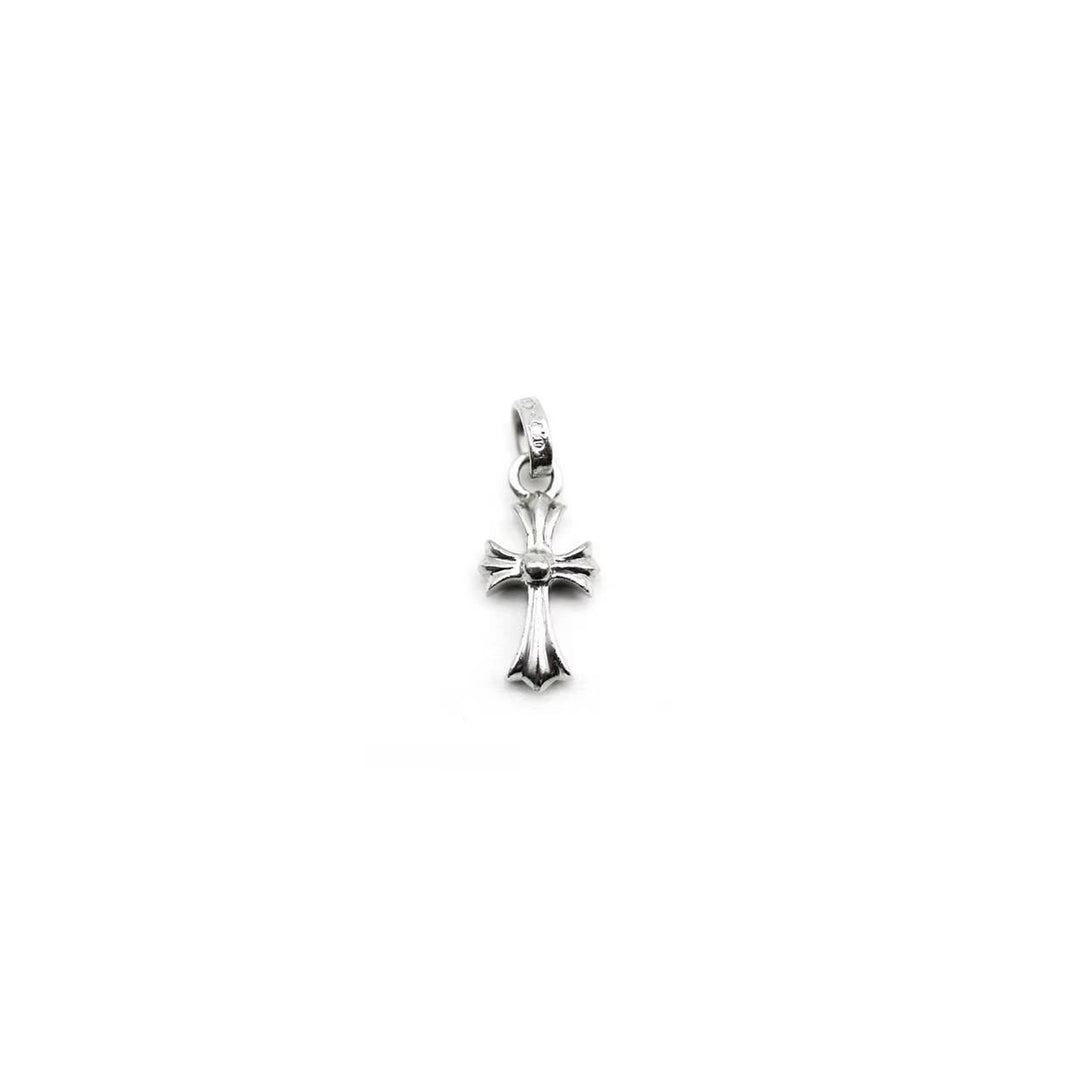 CHROME HEARTS (クロムハーツ) シルバー ブルー ダイヤモンド ベビーファット クロス ペンダント