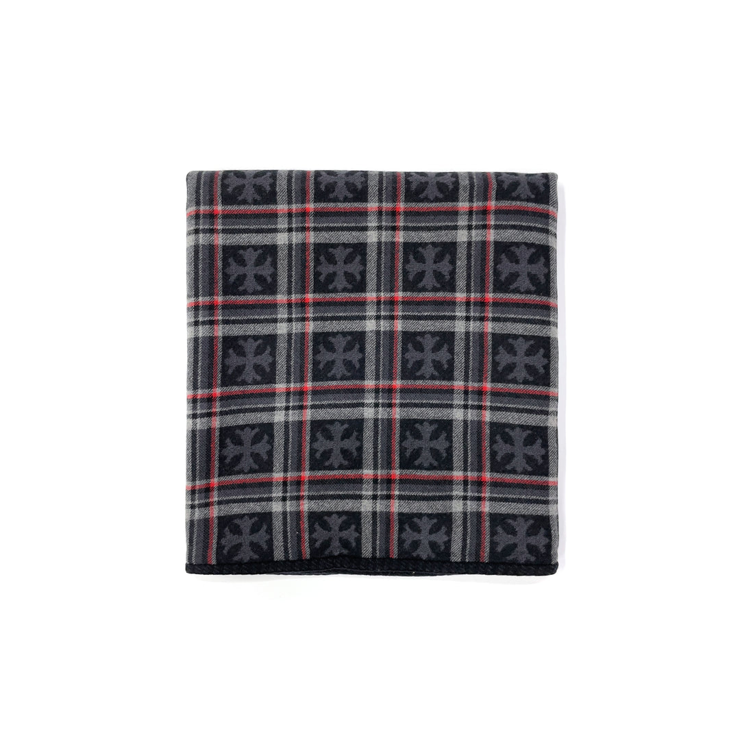Chrome Hearts Plus Cross Plaid Cashmere Blanket