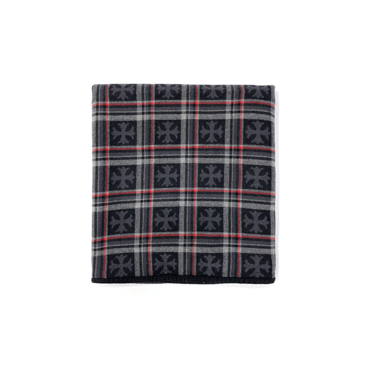 Chrome Hearts Plus Cross Plaid Cashmere Blanket
