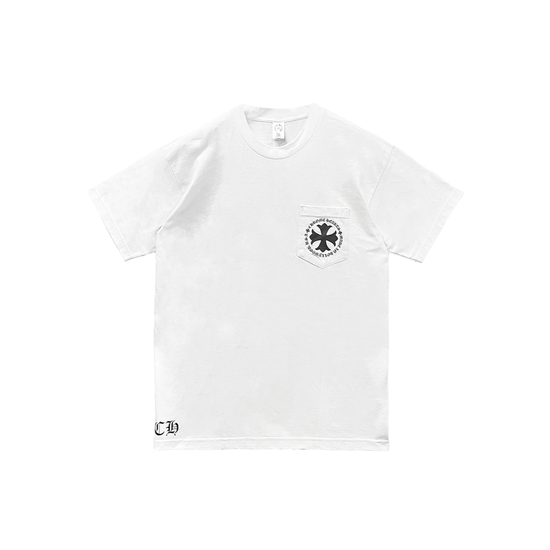 CHROME HEARTS (クロムハーツ) ホワイトクロススクリプトロゴ半袖Tシャツ