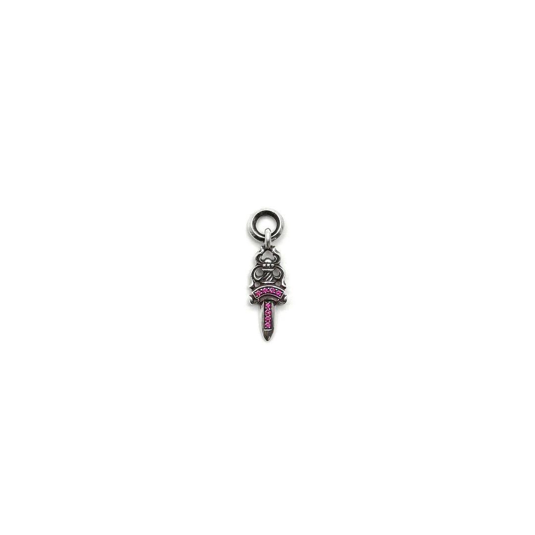 Chrome Hearts Silver Pink Saph Dagger Pendant