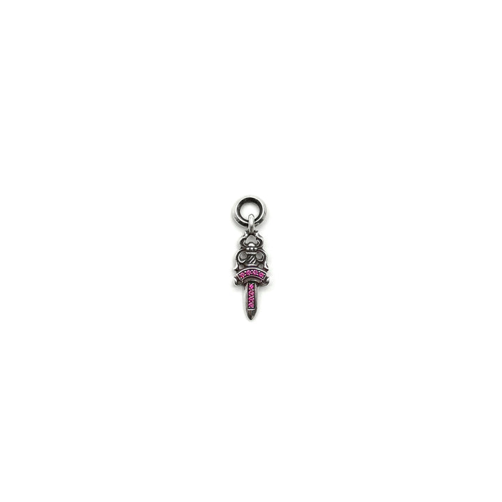 Chrome Hearts Silver Pink Saph Dagger Pendant