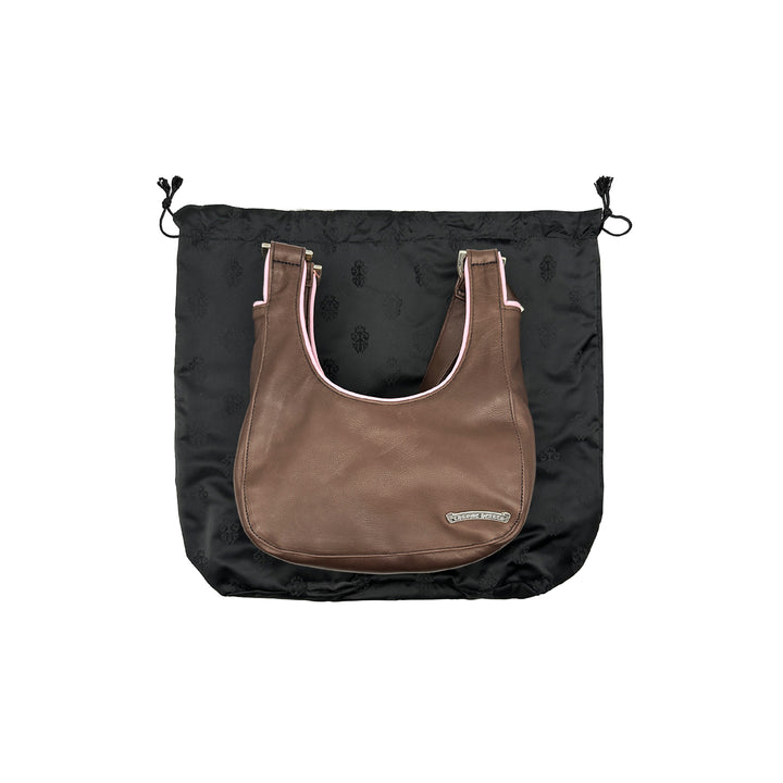 크롬하츠 핑크 &amp; 브라운 숄더 스트랩 호보 겨드랑이 백