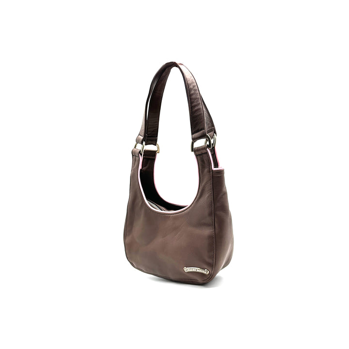 크롬하츠 핑크 &amp; 브라운 숄더 스트랩 호보 겨드랑이 백