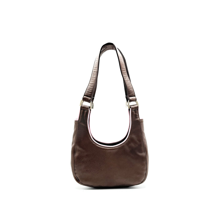 크롬하츠 핑크 &amp; 브라운 숄더 스트랩 호보 겨드랑이 백