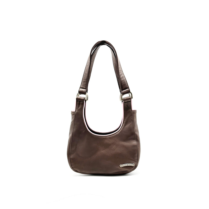 크롬하츠 핑크 &amp; 브라운 숄더 스트랩 호보 겨드랑이 백