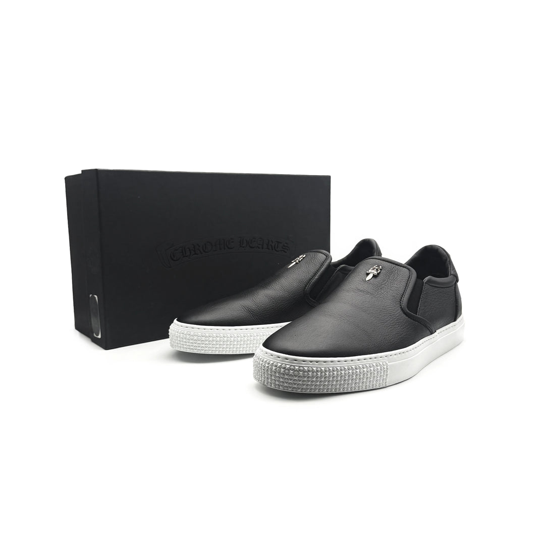 Chrome Hearts Silver Dagger Leather Slip-On Sneaker