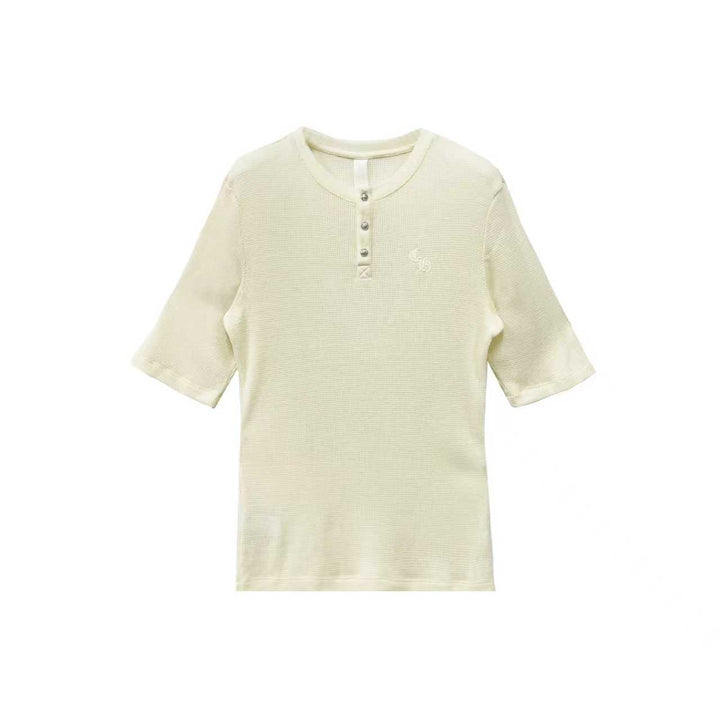 Chrome Hearts CH Letter Waffle Thermal Short Sleeve T-Shirt Tee