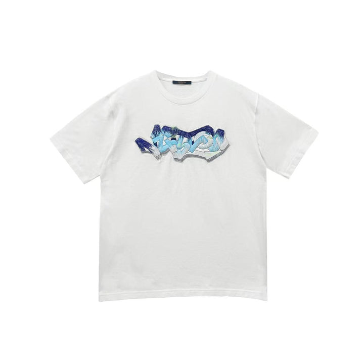 Louis Vuitton Graffiti Embroidered Short Sleeve T-Shirt