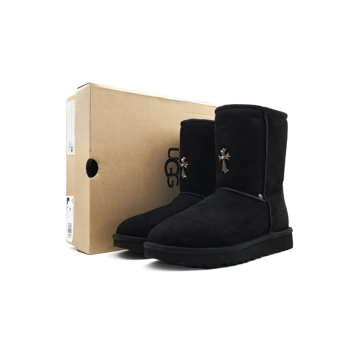 CHROME HEARTS (クロムハーツ) x UGG クロスレザー スノーブーツ