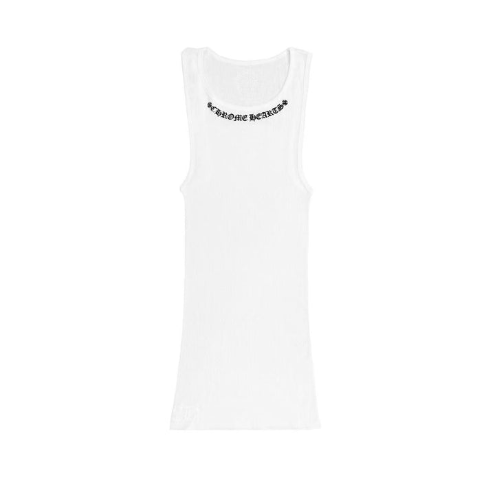 Chrome Hearts Neck Logo White Tank Top