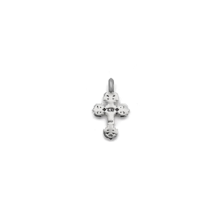 Chrome Hearts 18K White Gold Filigree Diamond Cross Charm Pendant