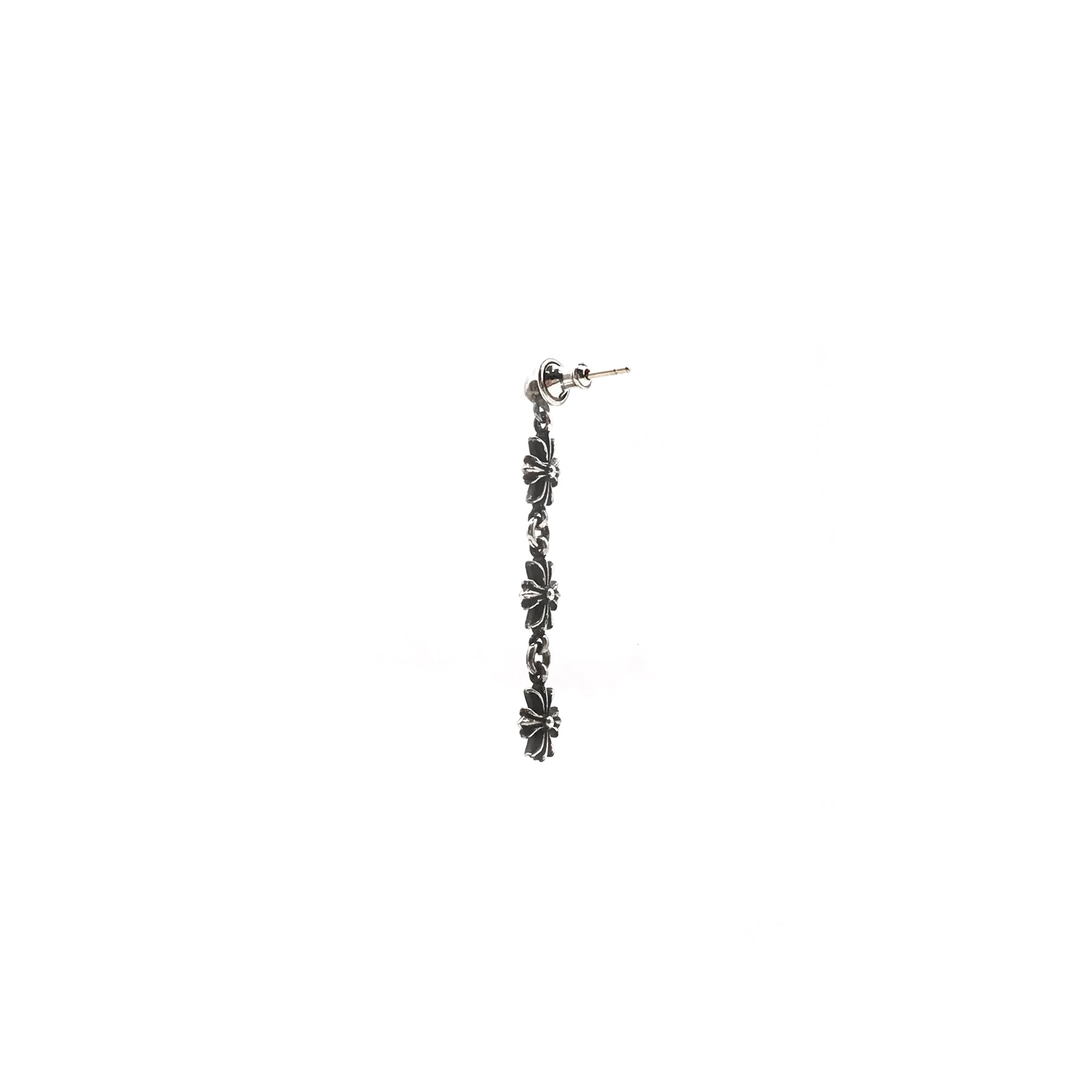 Chrome Hearts Silver Tiny E Plus 3 Link Earring Drop - SRM