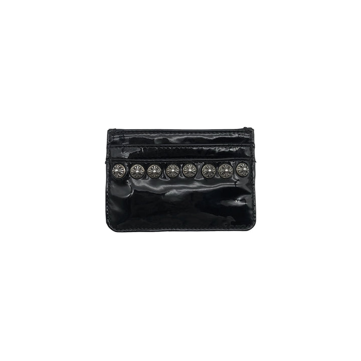 Chrome Hearts Black Patent Silver Studs Cardholder