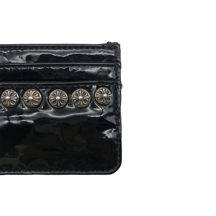 Chrome Hearts Black Patent Silver Studs Cardholder