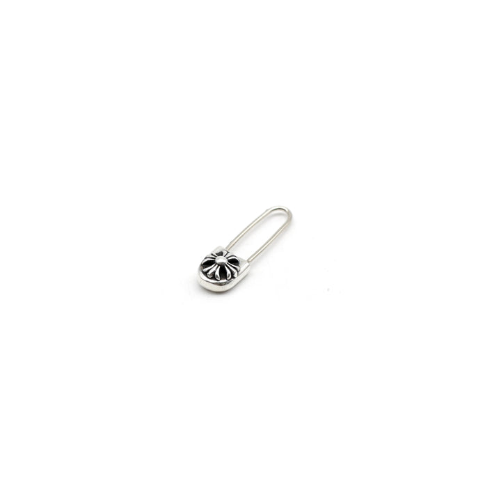 Chrome Hearts Silver Cross Safety Pin Earring