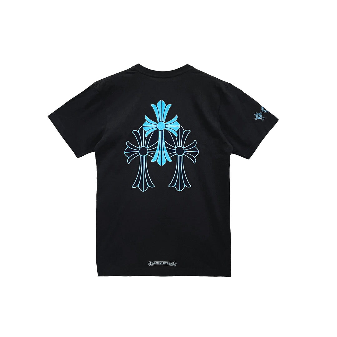 Chrome Hearts Triple Cross Logo Short Sleeve T-shirt