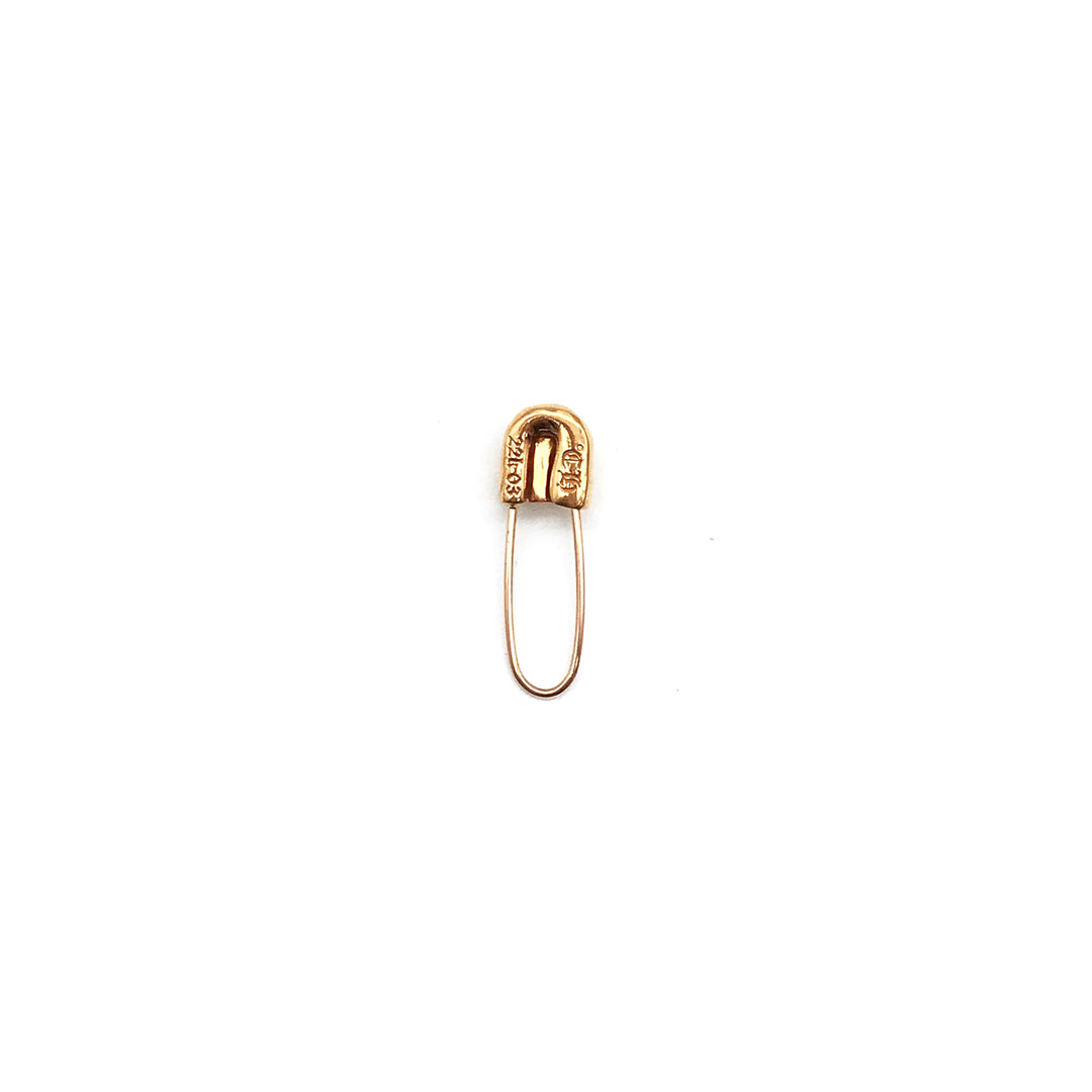 Chrome Hearts 22K Gold Safety Pin Earring