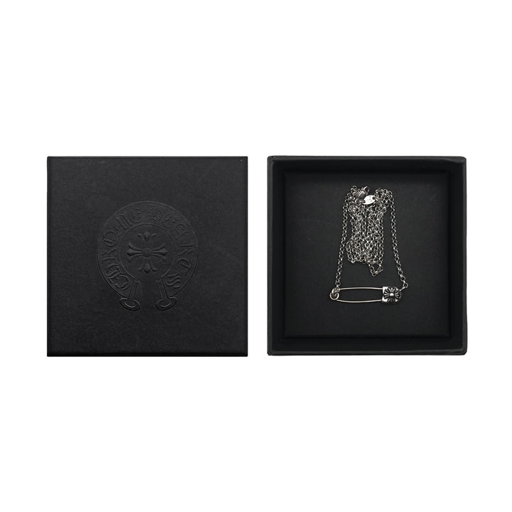 Chrome Hearts Silver Safety Pin Roll Chain Necklace