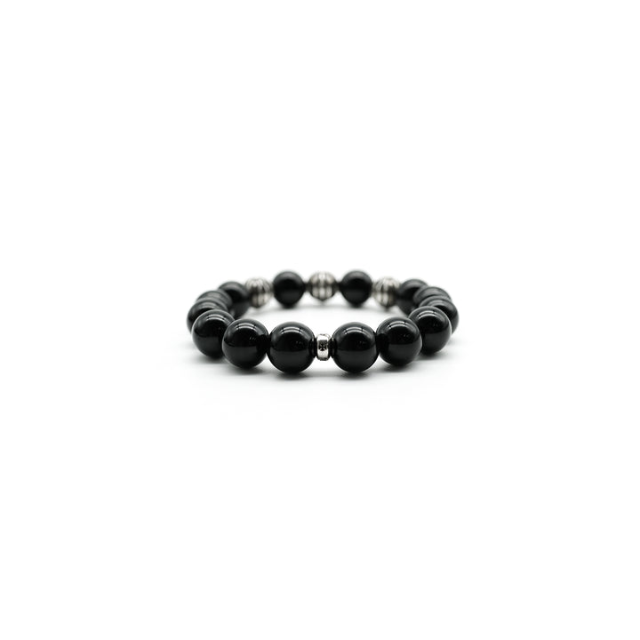 Chrome Hearts 12mm Black Obsidian Bead Bracelet
