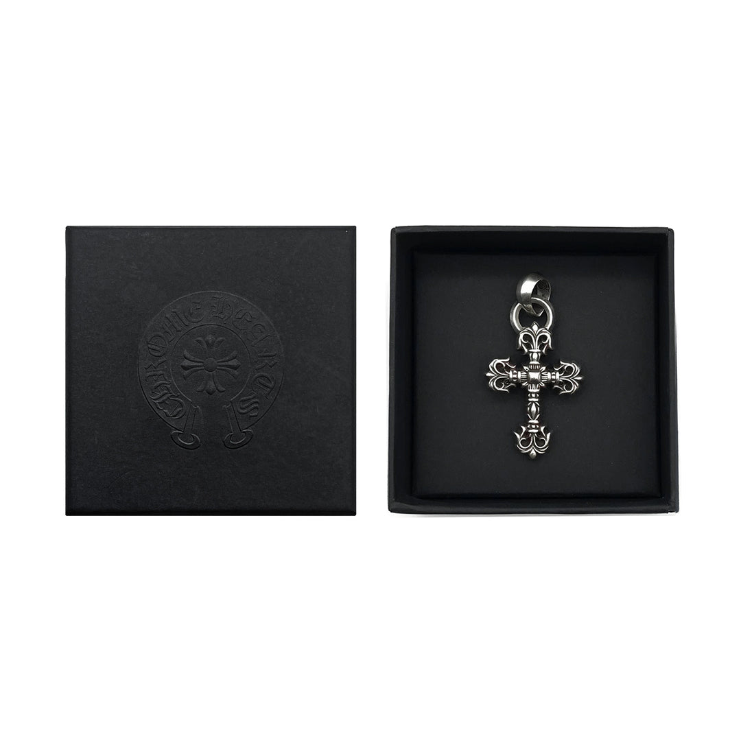 Chrome Hearts Silver Filigree Cross Necklace Charm