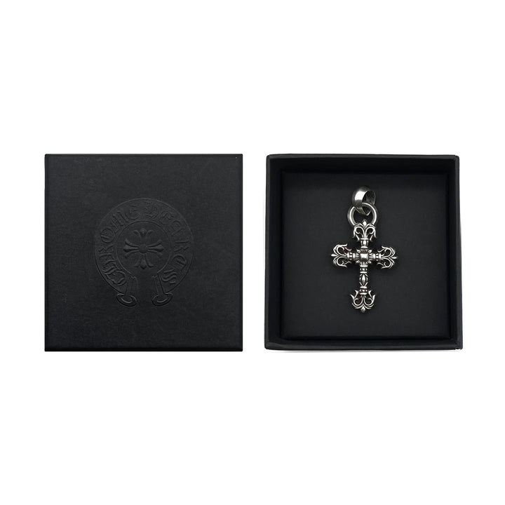 Chrome Hearts Silver Filigree Cross Necklace Charm
