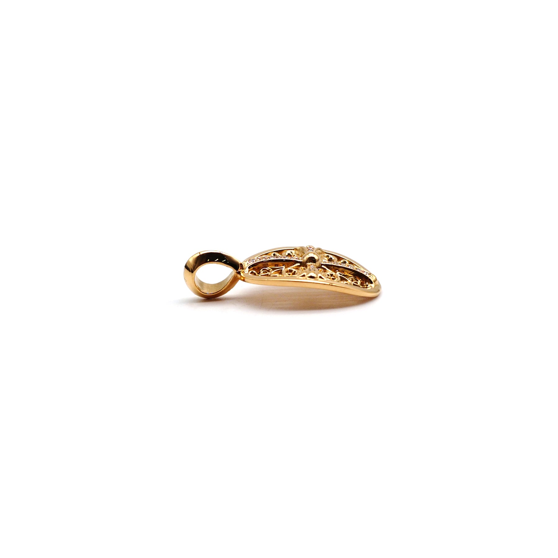 クロムハーツ 22K ゴールド ダイヤモンド キーパー クロス ネックレス