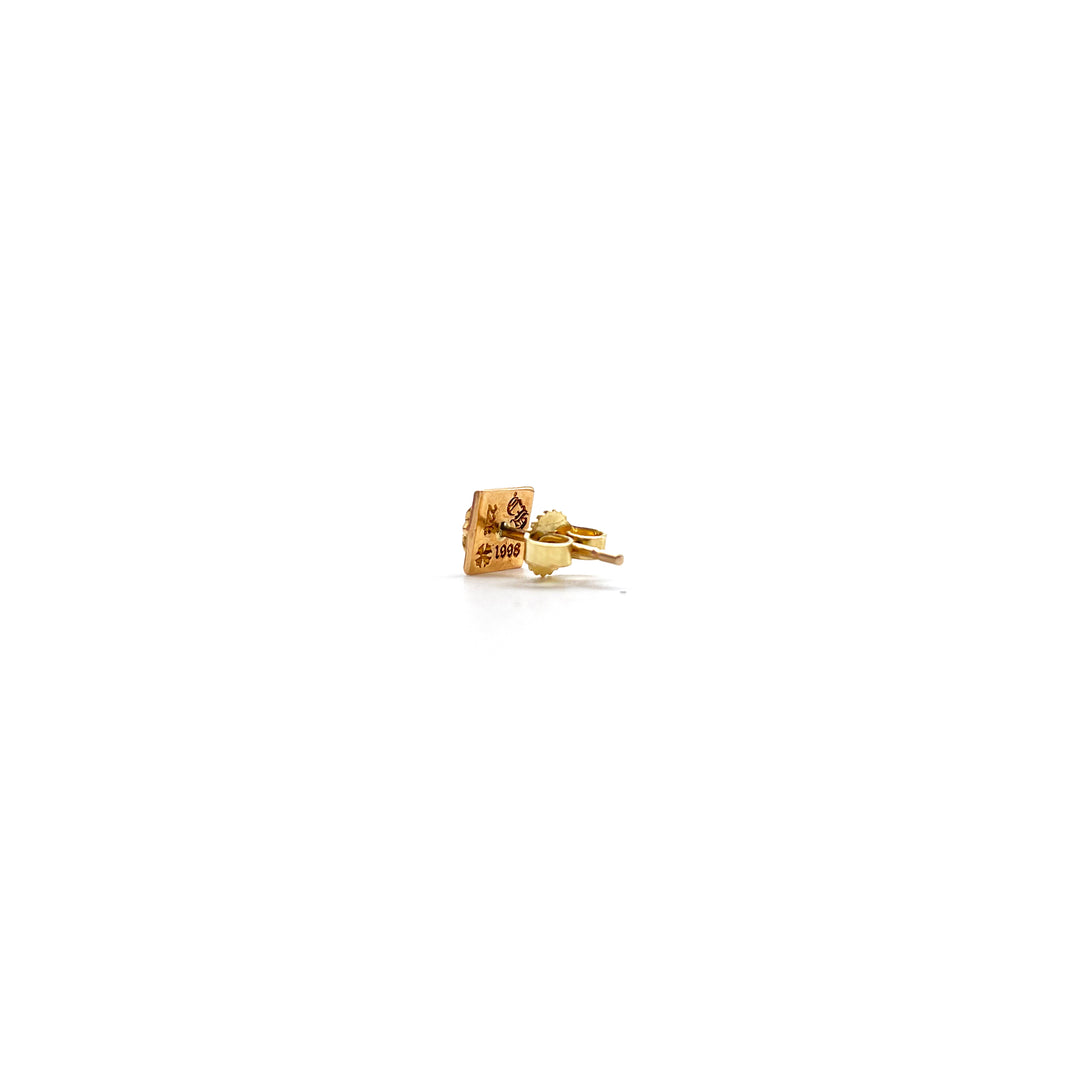 Chrome Hearts 22K Gold Diamond Pyramid Cross Earring Stud