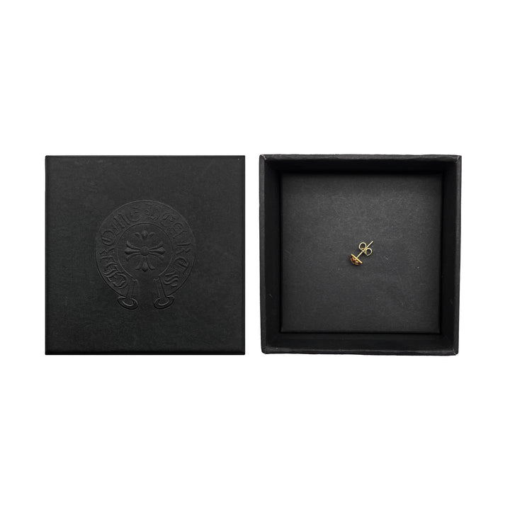 Chrome Hearts 22K Gold Diamond Pyramid Cross Earring Stud