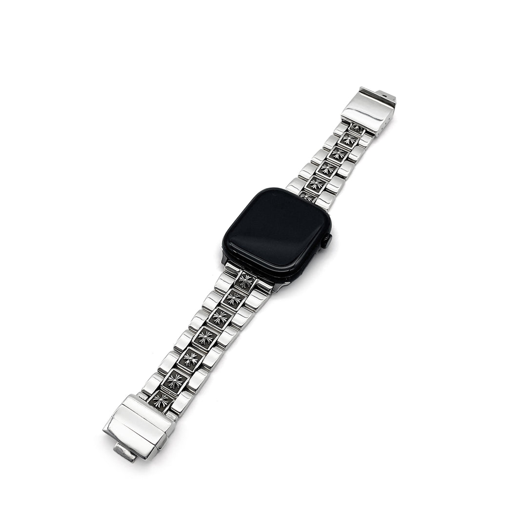 Chrome Hearts Silver Tiny Plus Cross iWatch Strap
