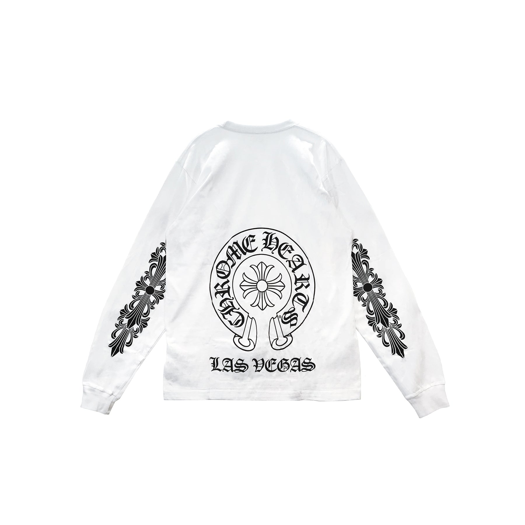 Chrome Hearts Las Vegas Exclusive Horseshoe White Long Sleeve Tee