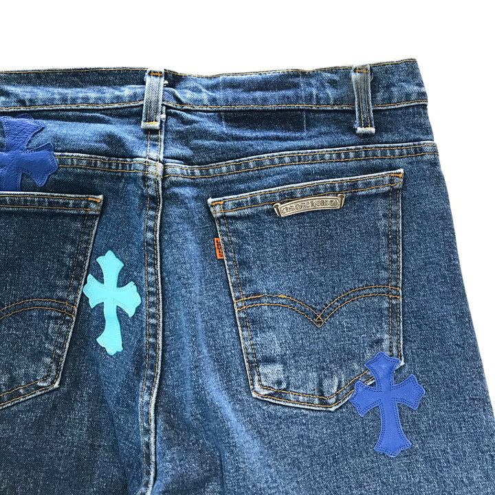 Chrome Hearts Levi's Blue Cross Patch Jeans
