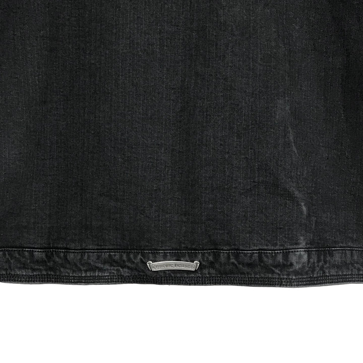 크롬하츠 블랙 워시 데님 대거 지퍼 재킷 