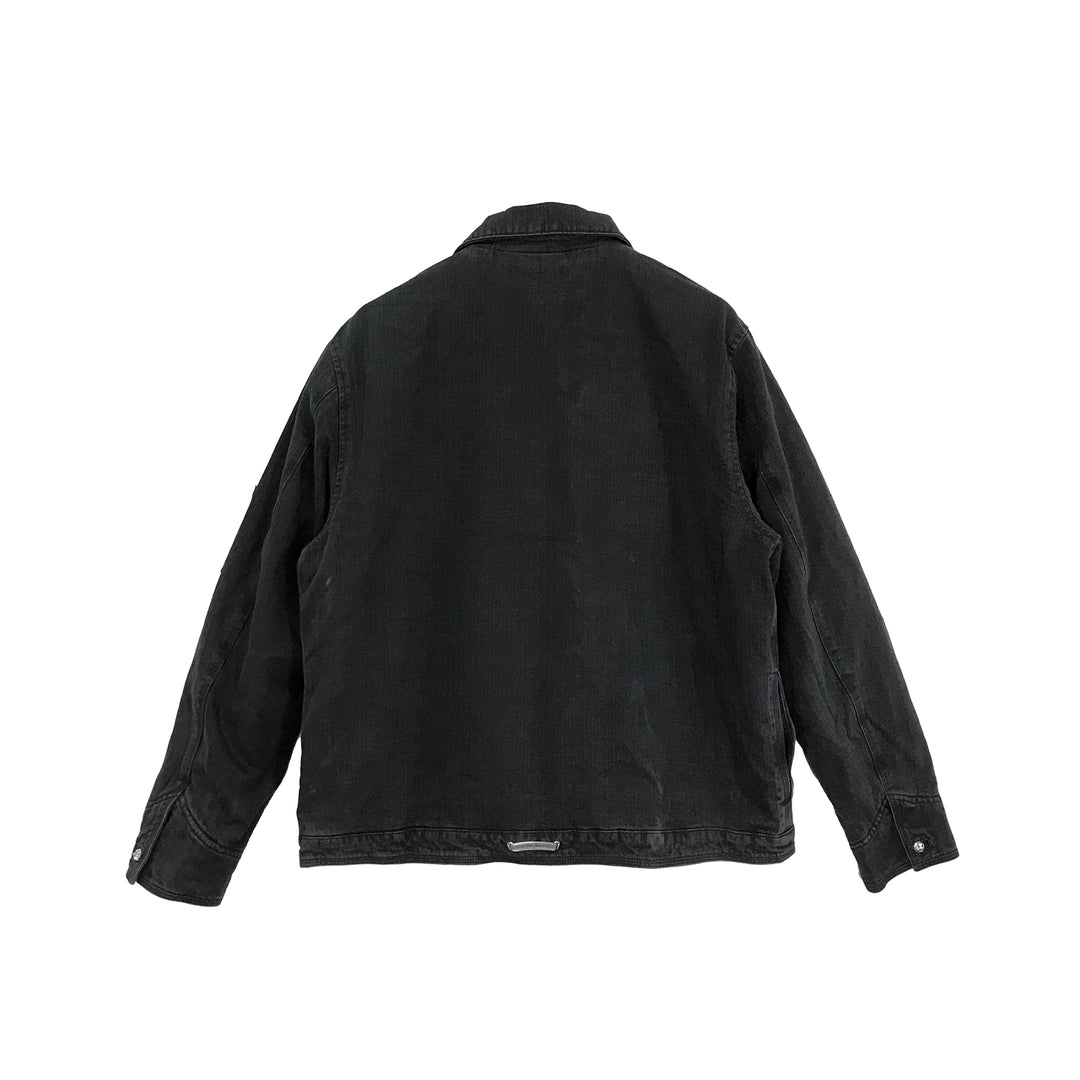 크롬하츠 블랙 워시 데님 대거 지퍼 재킷 